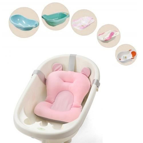 Alfombrilla antideslizante para el baño del bebé - Cojín flotante para el baño del bebé con soporte - Rosa