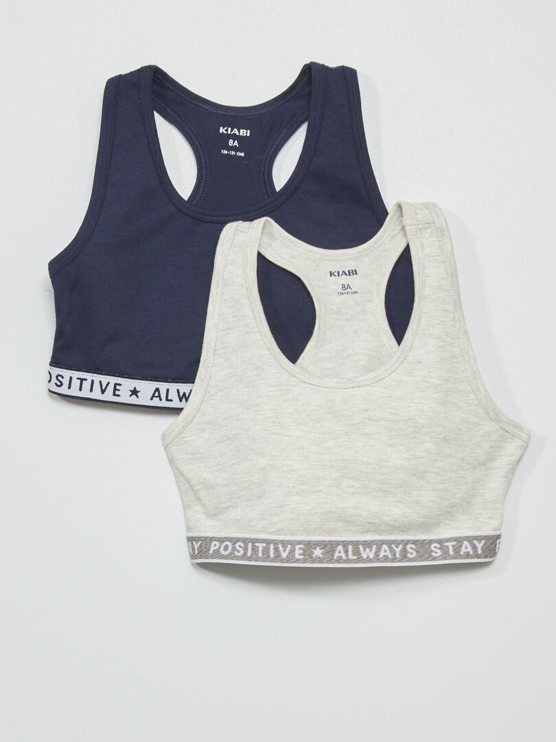 Conjunto de 2 sutiãs esportivos - CINZA