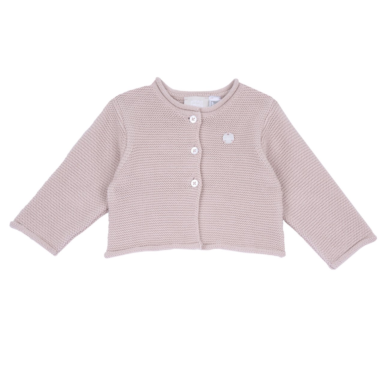 Rosa Strickpullover mit Knöpfen