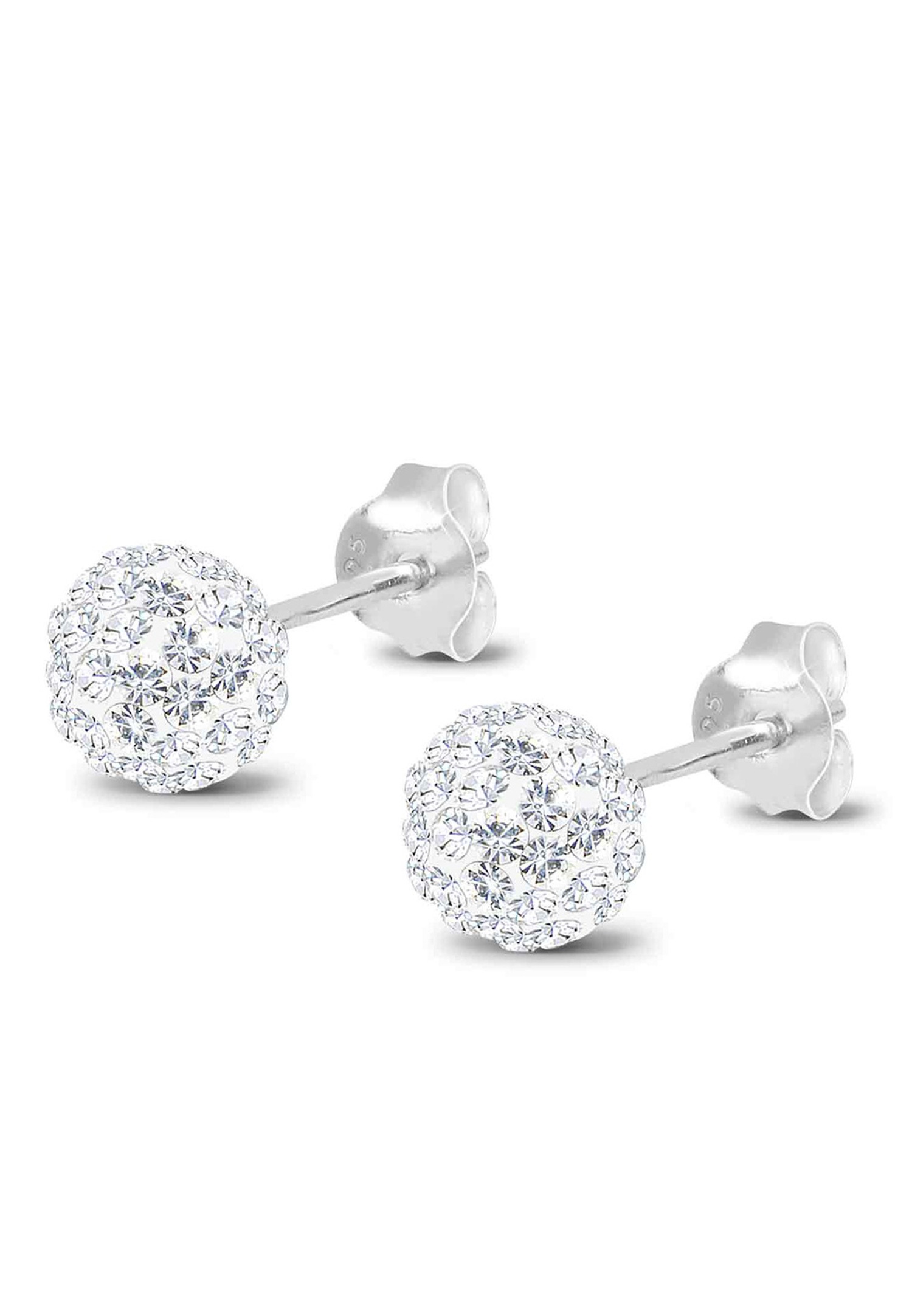 Elli Femmes Clous d'oreilles Boule Élégant avec Cristaux en Argent Sterling 925
