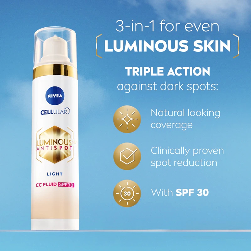 NIVEA Luminous 630 posvetljevalna CC krema proti mozoljem ZF 30