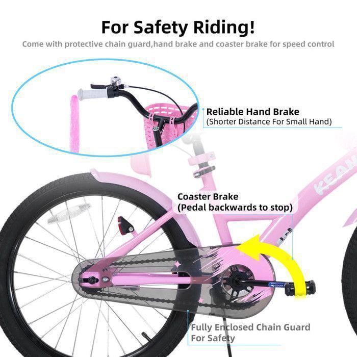 Kinderfiets - JOYSTAR - 50 cm - Met zwart mandje en poppenzitje - Geschikt voor kinderen van 7 tot 13 jaar - Roze