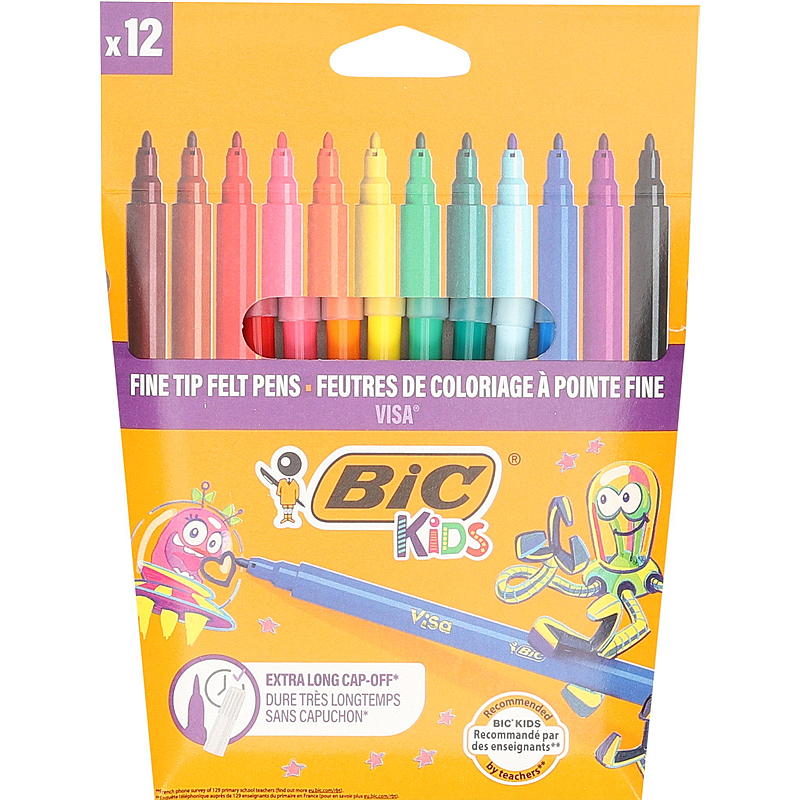 BIC tuschpenna 12-pack barn Visa färg 880 BIC