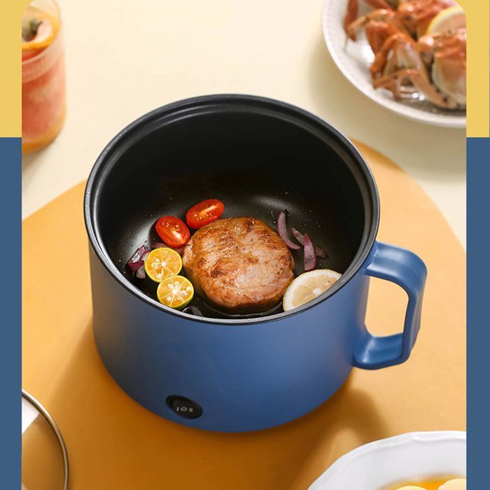 SURENHAP Mini marmite électrique Marmite électrique electromenager multifonction Panier vapeur RoyalBlue et Food Stuming Panier