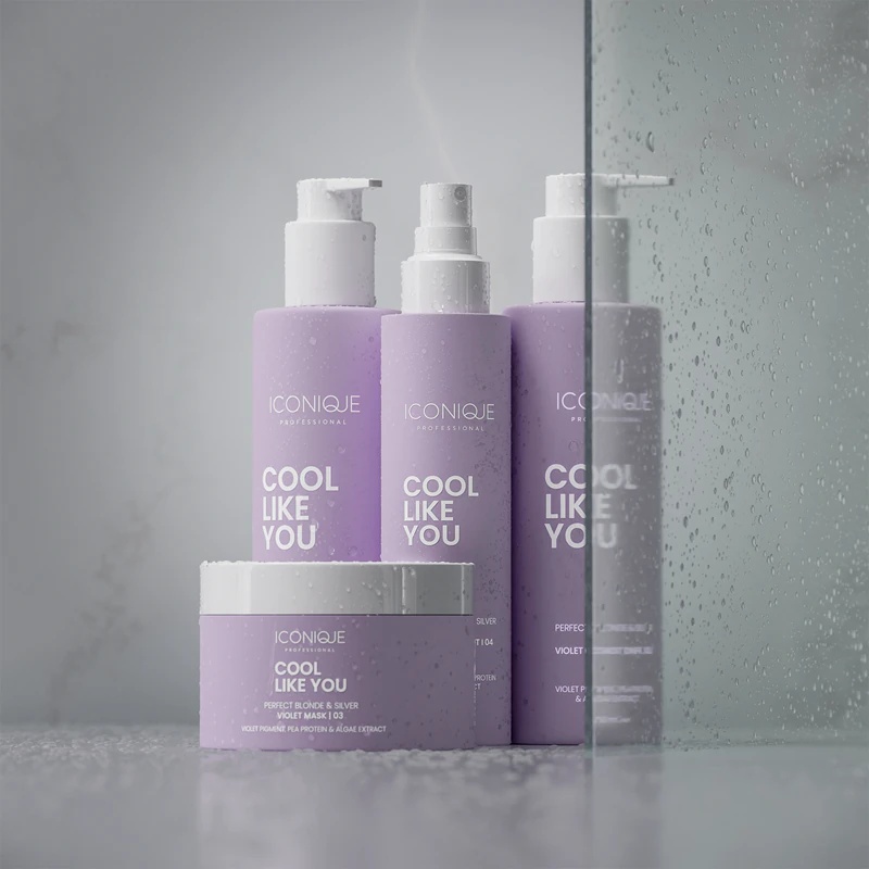 ICONIQUE Professional COOL LIKE YOU maska za lase Perfect Blonde & Silver Violet za nevtralizacijo rumenih tonov