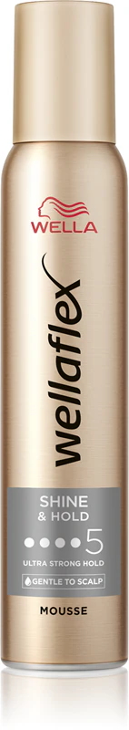 Mousse capilar Wella Wellaflex Shine & Hold para brilho