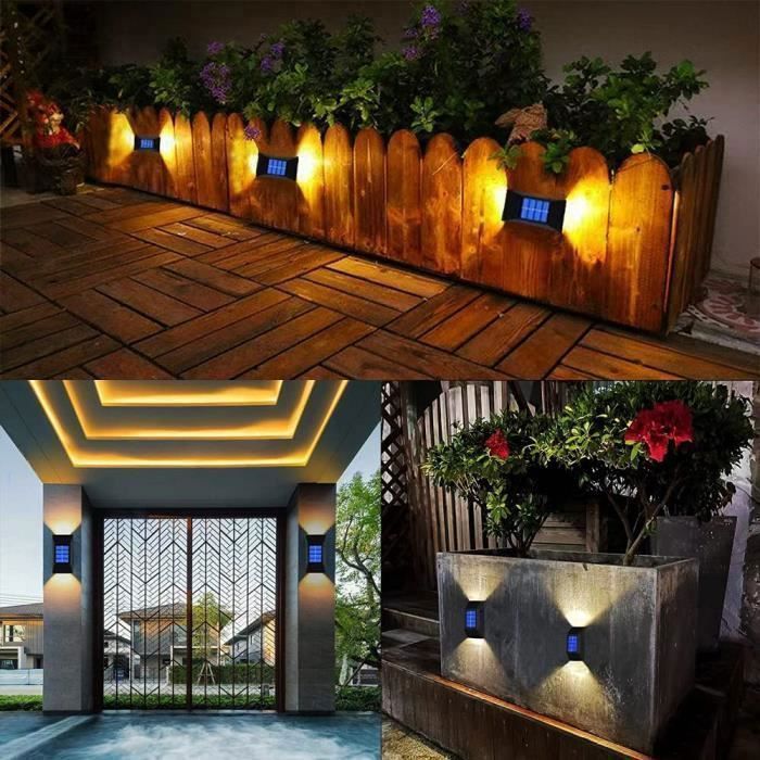 Solar Wall Light with 6 LEDs and Motion Sensor, IP65 Waterproof for Garden and Outdoor Lighting, Pack of 2