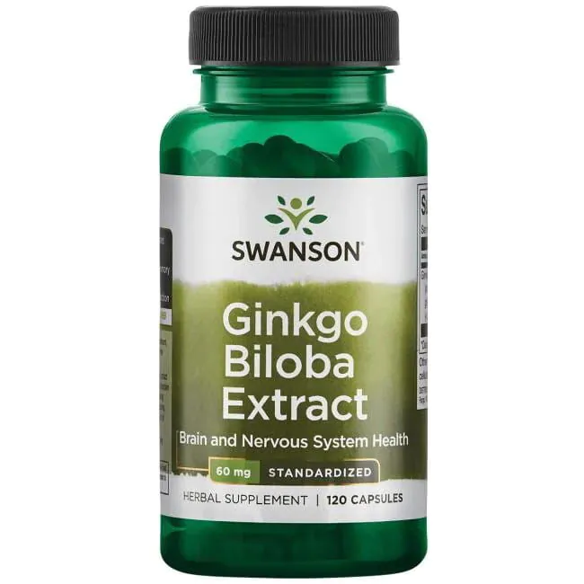 Swanson Ginko Biloba Ekstrakt Preparat na pamięć Kapsułki