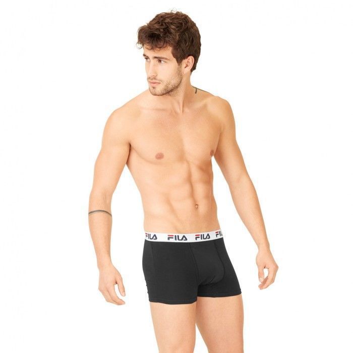 Calzoncillos bóxer Fila para hombre - Negro (Paquete de 4)