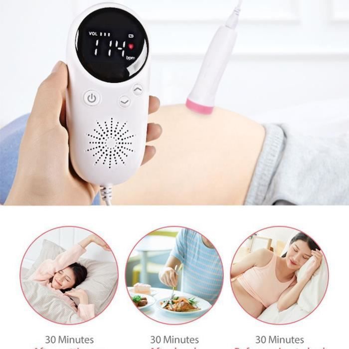 Moniteur de fréquence cardiaque pour bébé, sonde professionnelle haute sensibilité, adaptée aux mères enceintes-rose