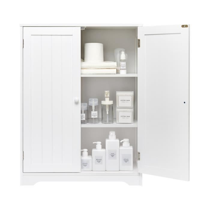Mobiletto da bagno Mondeer, credenza contenitore con 2 ante, 3 ripiani, finitura moderna in MDF verniciato, per soggiorno, camera da letto, corridoio, cucina