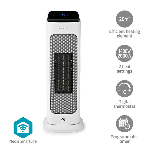 Keraaminen lämpöpuhallin, HTFA20WTW, 2 000 W, SmartLife