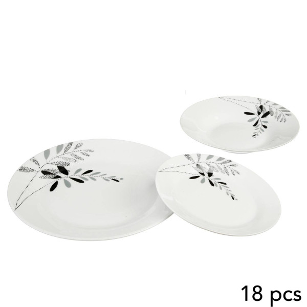 Komplet talerzy dla 6 osób, porcelana, 18 elementów
