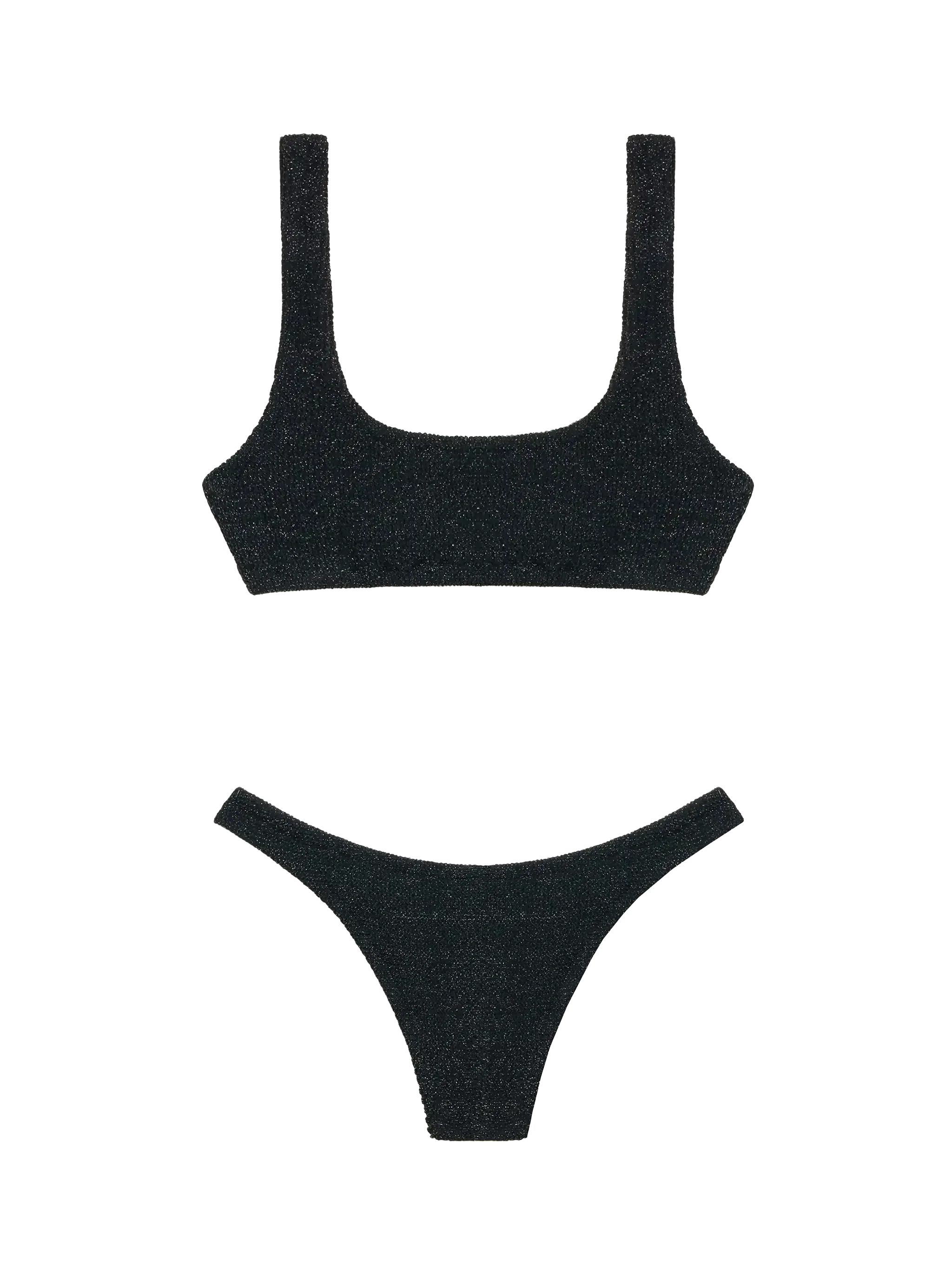 Klassieke bikini van tessuto gekreukt lurex Naima Naomi in nero