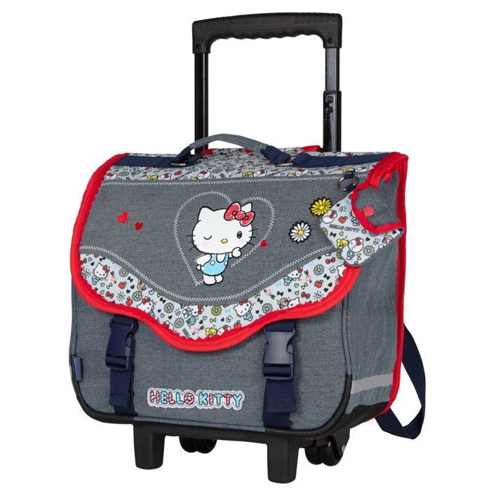 Cartable à Roulettes HELLO KITTY Kiss Kiss 38 CM - Haut de gamme