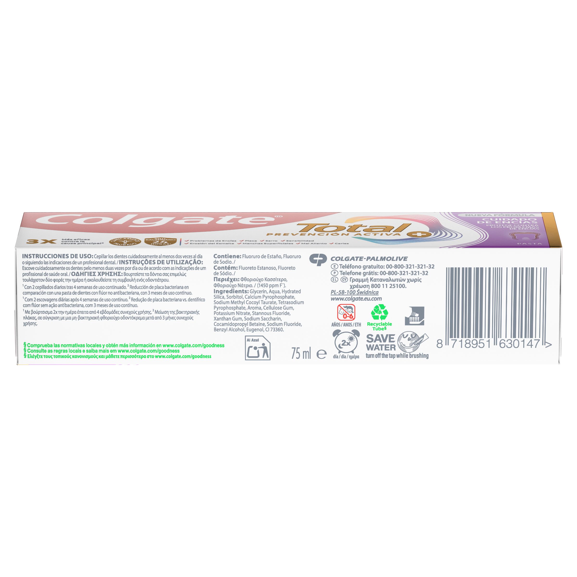 „Total Active Prevention“ dantenų priežiūros dantų pasta Dantų pastos ir dantų pastos