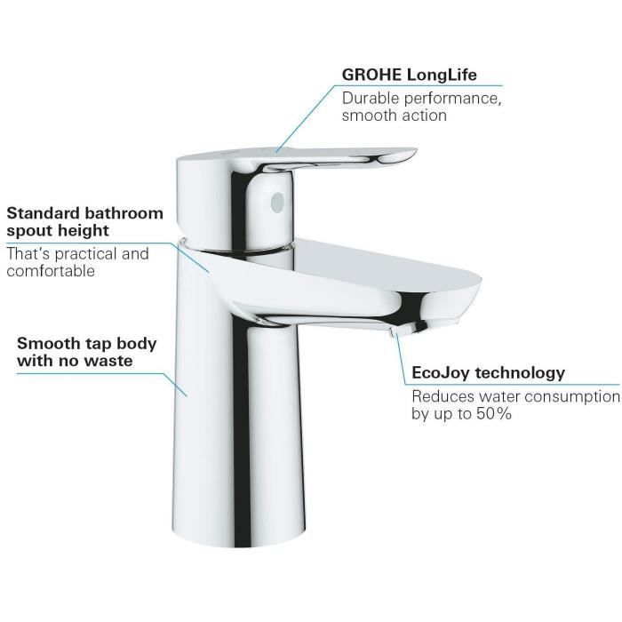 Miscelatore per lavabo - GROHE - BauEdge - Monocomando - Taglia S