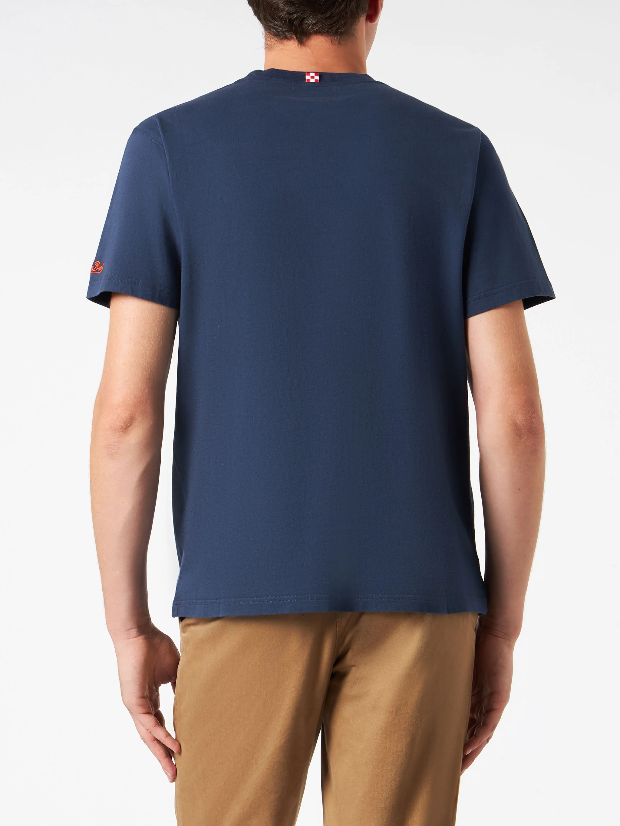 Heren T-shirt van zwaar katoen met Spritz-print