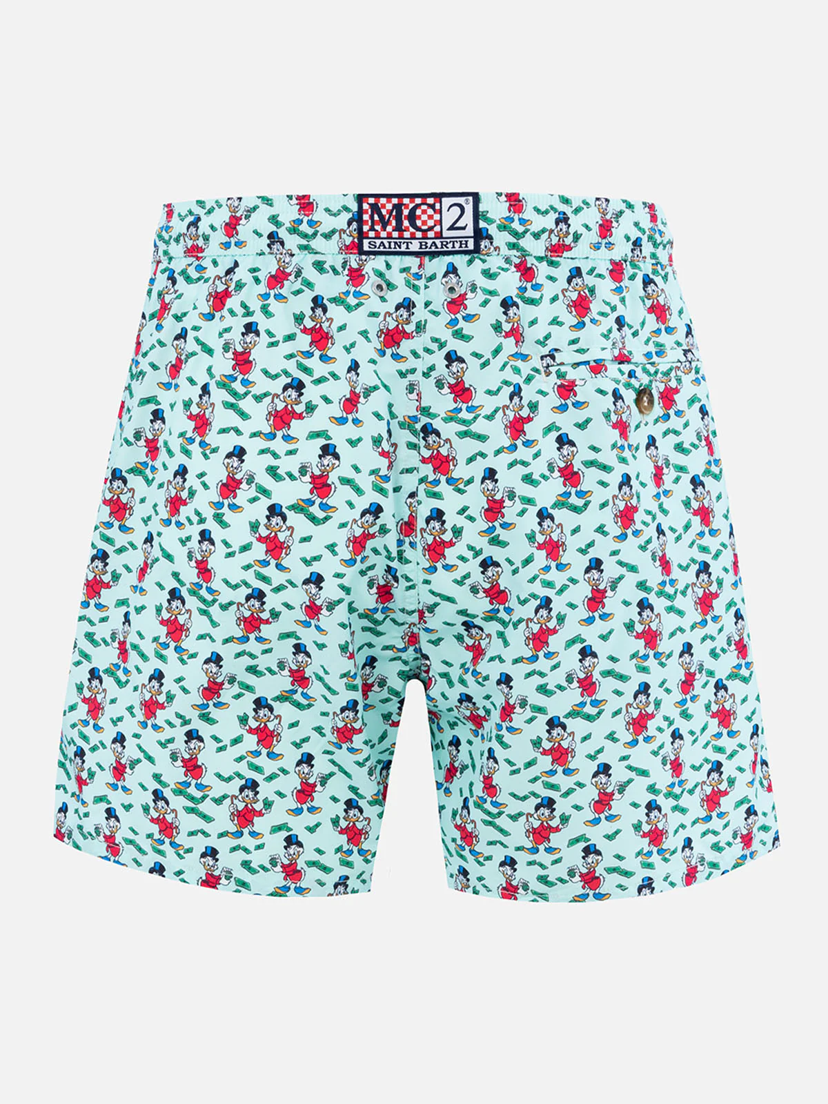 Man's Mid-Length Swim Shorts | Scrooge & Money All-Over Print Disney Special Edition | Quick-Drying Lightweight Fabric | Classic Fit | MC2 Saint Barth