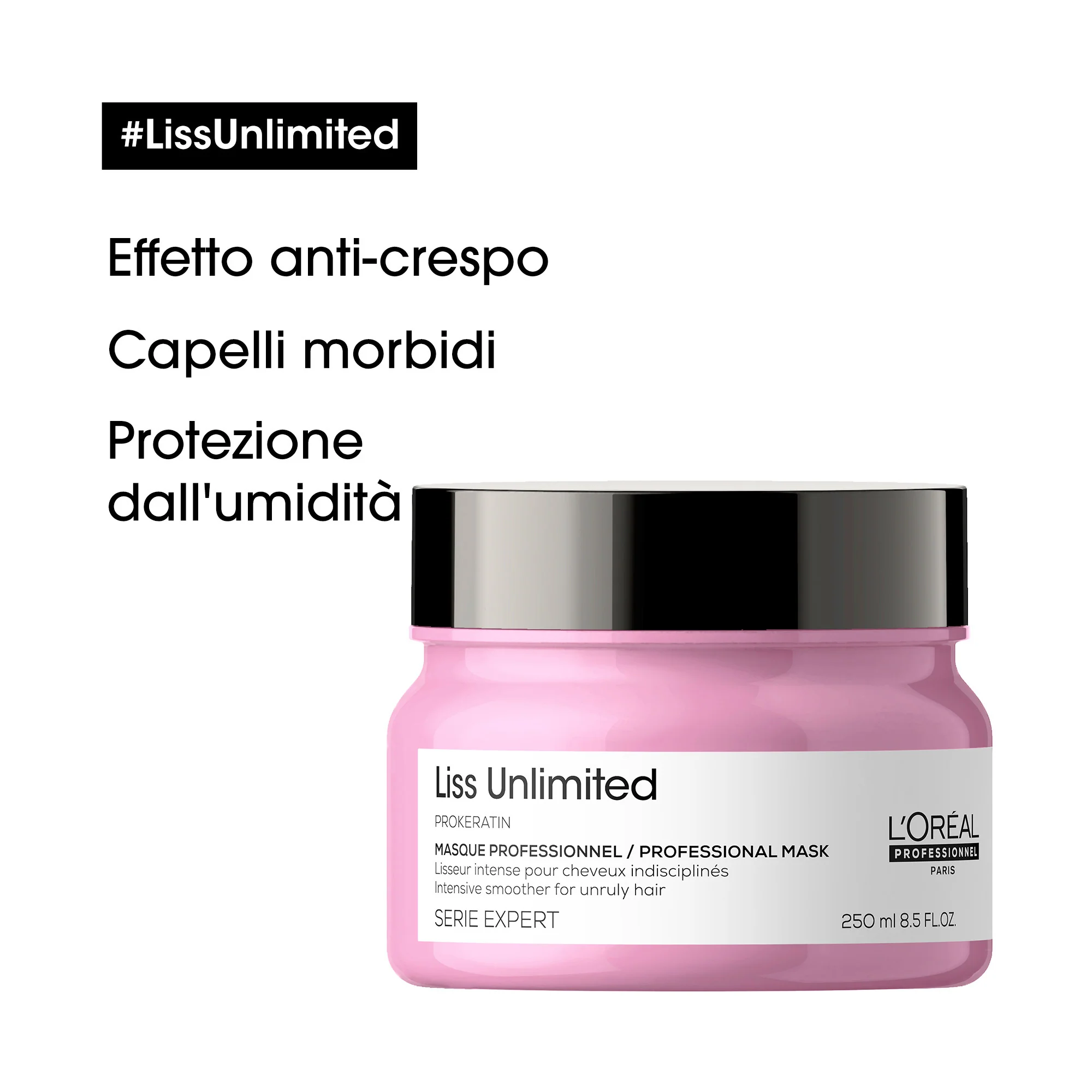 SERIE EXPERT New Liss Unlimited Mask - Maschera Disciplinante/Anticrespo Capelli