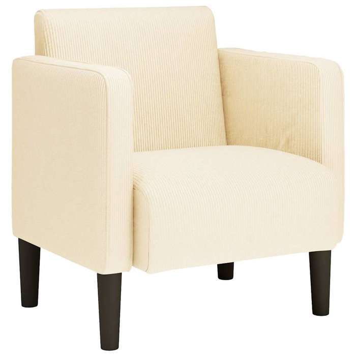vidaXL Sessel/Sofa, cremefarben, 54 cm, Cordstoff, Einzelsofa, bequemes Sofa, TV-Sessel, Couch, Sitzmöbel 4100517