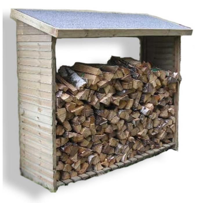 Caseta de almacenamiento de madera tratada a presión, de montaje en pared - 2 metros cúbicos - 188 x 86-65 x 187-163 cm - Madera natural