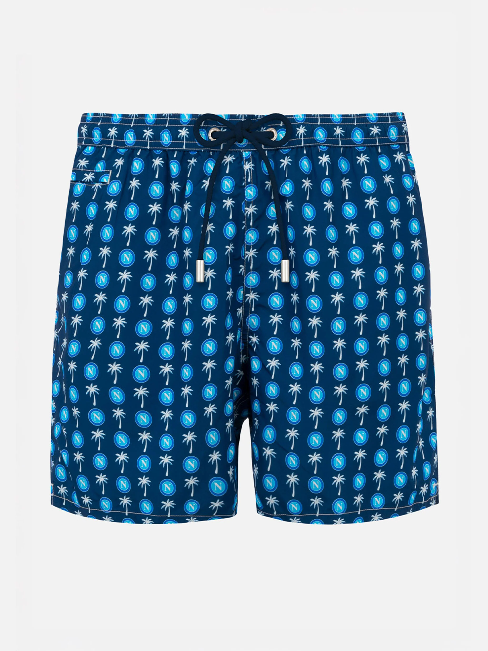 Man Light Fabric Swim Shorts | SSC Napoli Special Edition Print | Quick-Drying | Mid-Length | Elastic Waist | Drawstring | MC2 Saint Barth