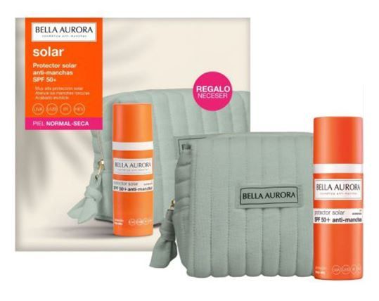 Apsauginis kremas nuo saulės nuo tamsių dėmių SPF 50 normaliai ir sausai odai. Nemokamas kosmetinis maišelis. Veido apsauga.