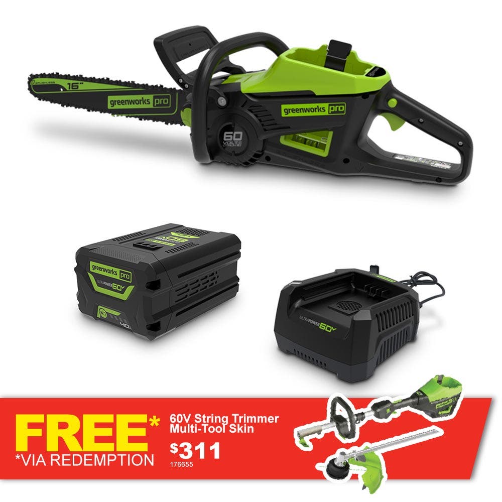 GREENWORKS 60V motorsagsett 1 x 4,0 Ah 400 mm 2008007AU