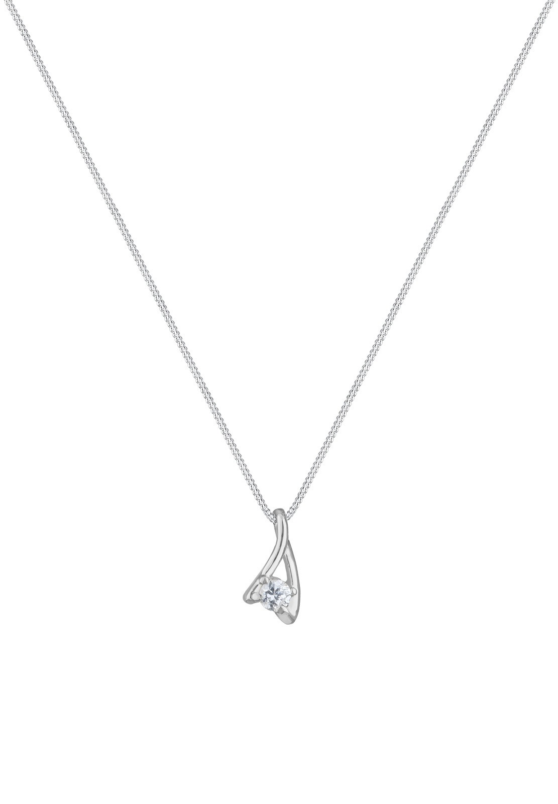 Elli Femme Pendentif Classique avec des Cristaux de Zircone Cubique en Argent Sterling 925
