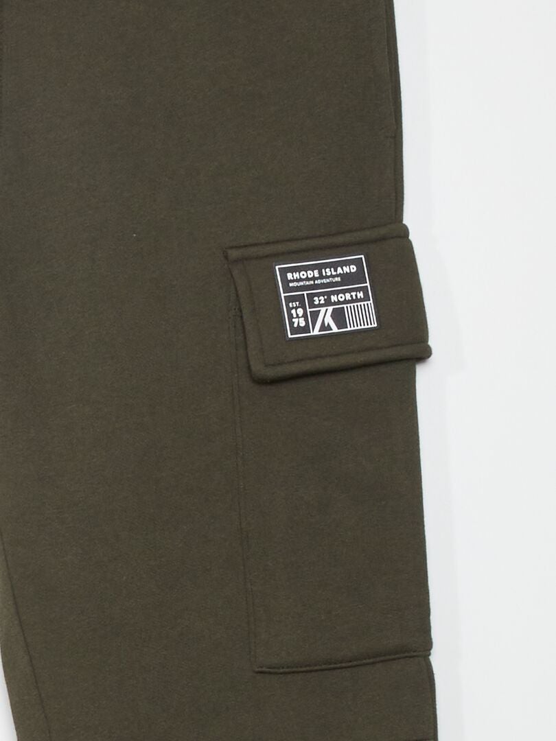 Calças de moletom com bolsos com aba - Cáqui