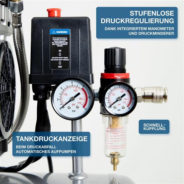Stillegående kompressor SAC55752, 8 bar / 24 l