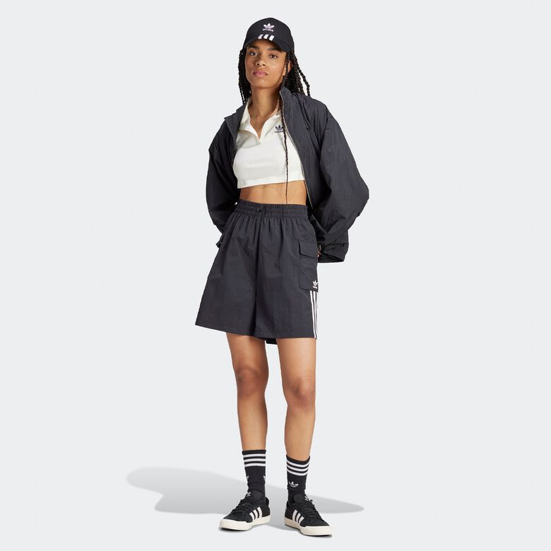 Kurze Cargohose mit 3 Streifen, Sommerglanz