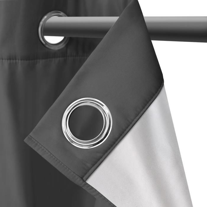 IDMARKET Set of 2 anthracite grey thermal curtains 135x240 cm