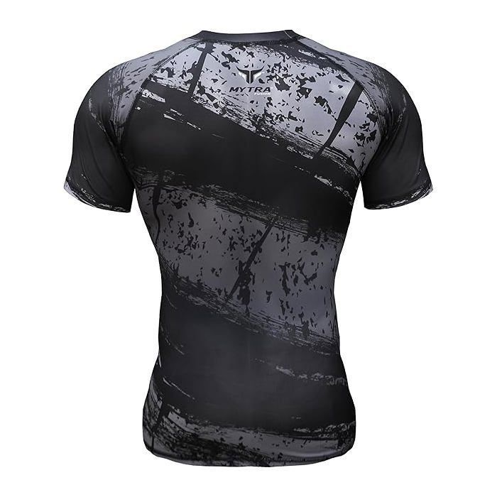T-shirt de compression Mytra Fusion homme – Rashguard MMA BJJ Fitness - léger et respirant – Gris