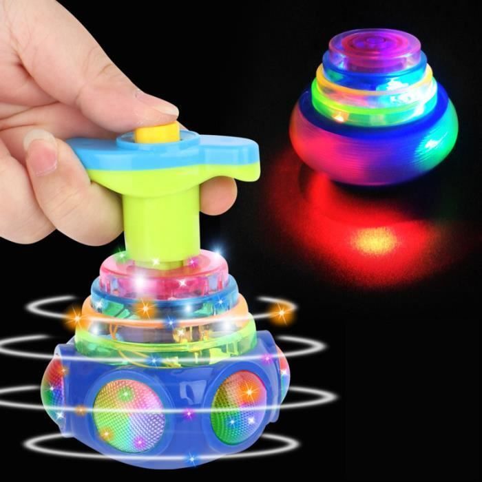 Giocattolo luminoso - UFO - Trottola UFO - 2 pezzi - Maialino LED - Musica