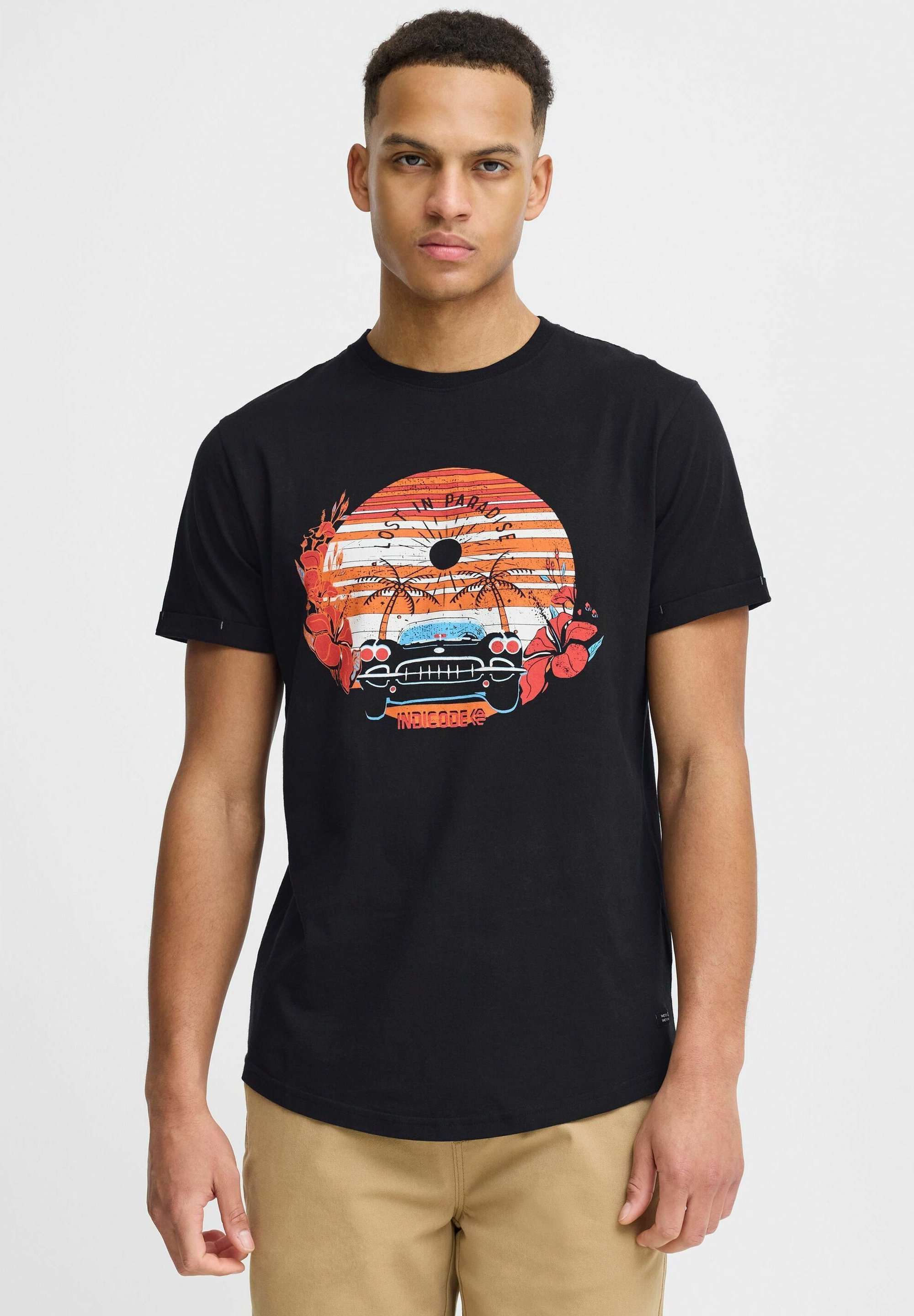 INDICODE JEANS IDDaniel - Print-T-Shirt - schwarz