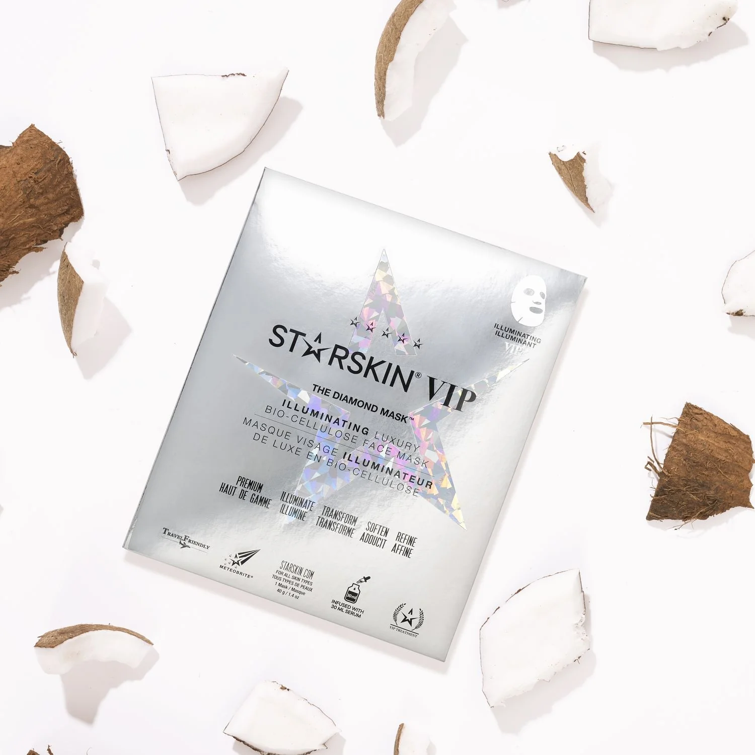 VIP VIP THE DIAMOND MASK™  Illuminating Bio-Cellulose Face Mask - Maschera Illuminante viso