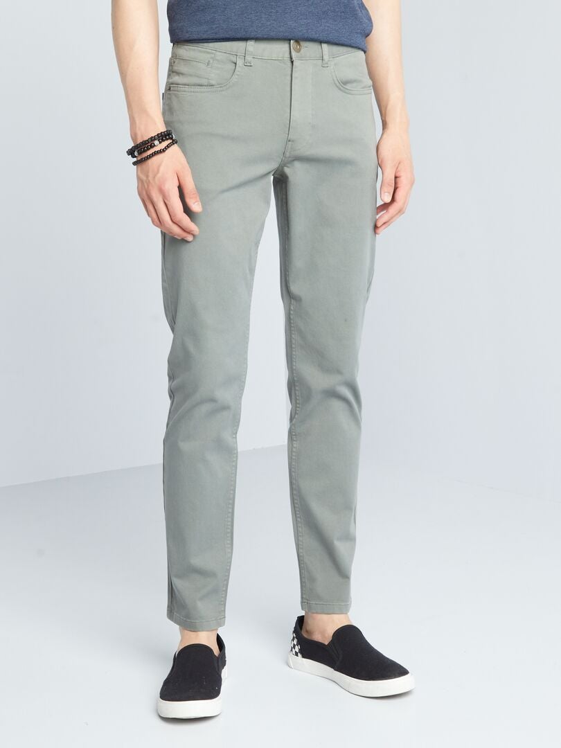 Calça jeans slim de 5 bolsos - L32 - VERDE