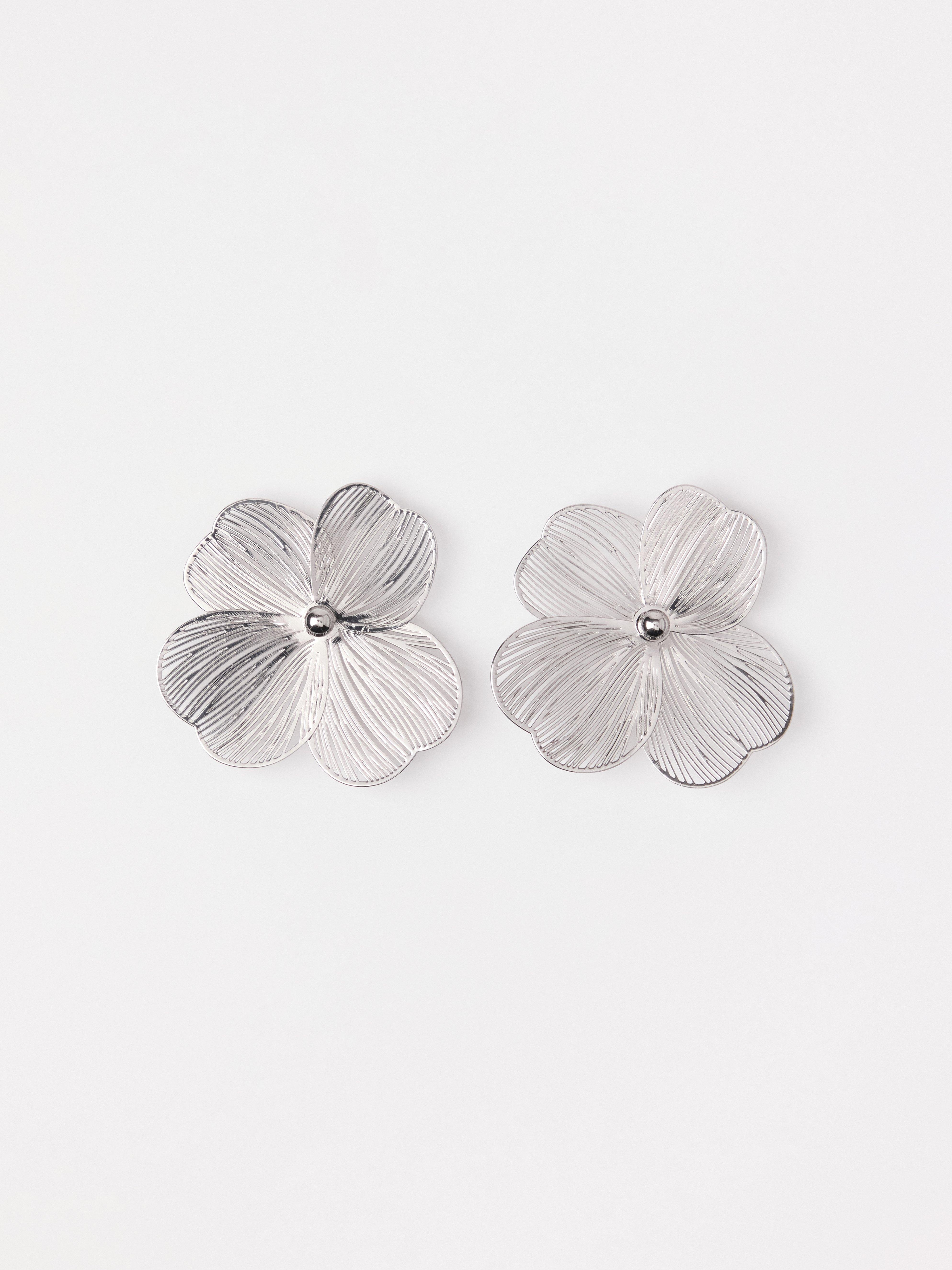 Boucles d'oreilles à fleurs en argent