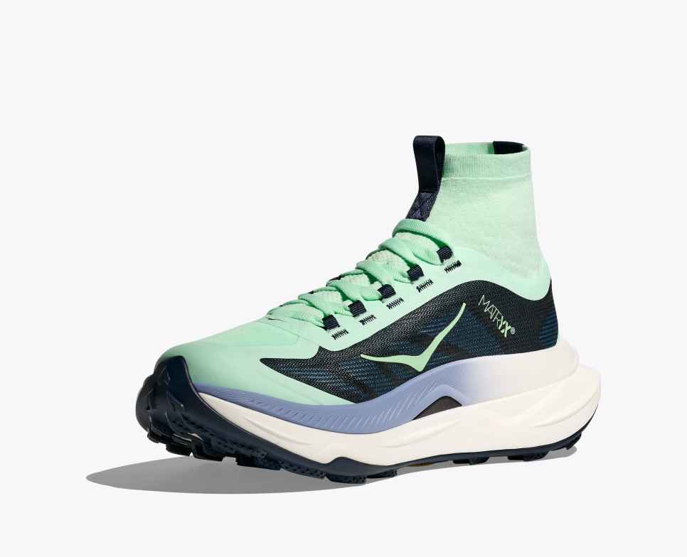 HOKA Tecton X 3 Fluorita Menta / Azul Marino Universitario