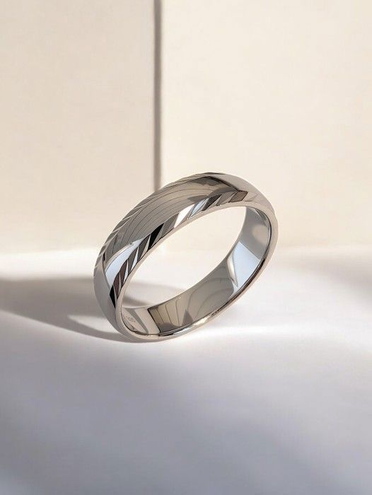 Alliance Homme 5mm en Argent 925 rhodié