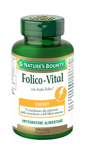 Nature's Bounty Folic Vital 250 Tabletten Nahrungsergänzungsmittel mit Folsäure