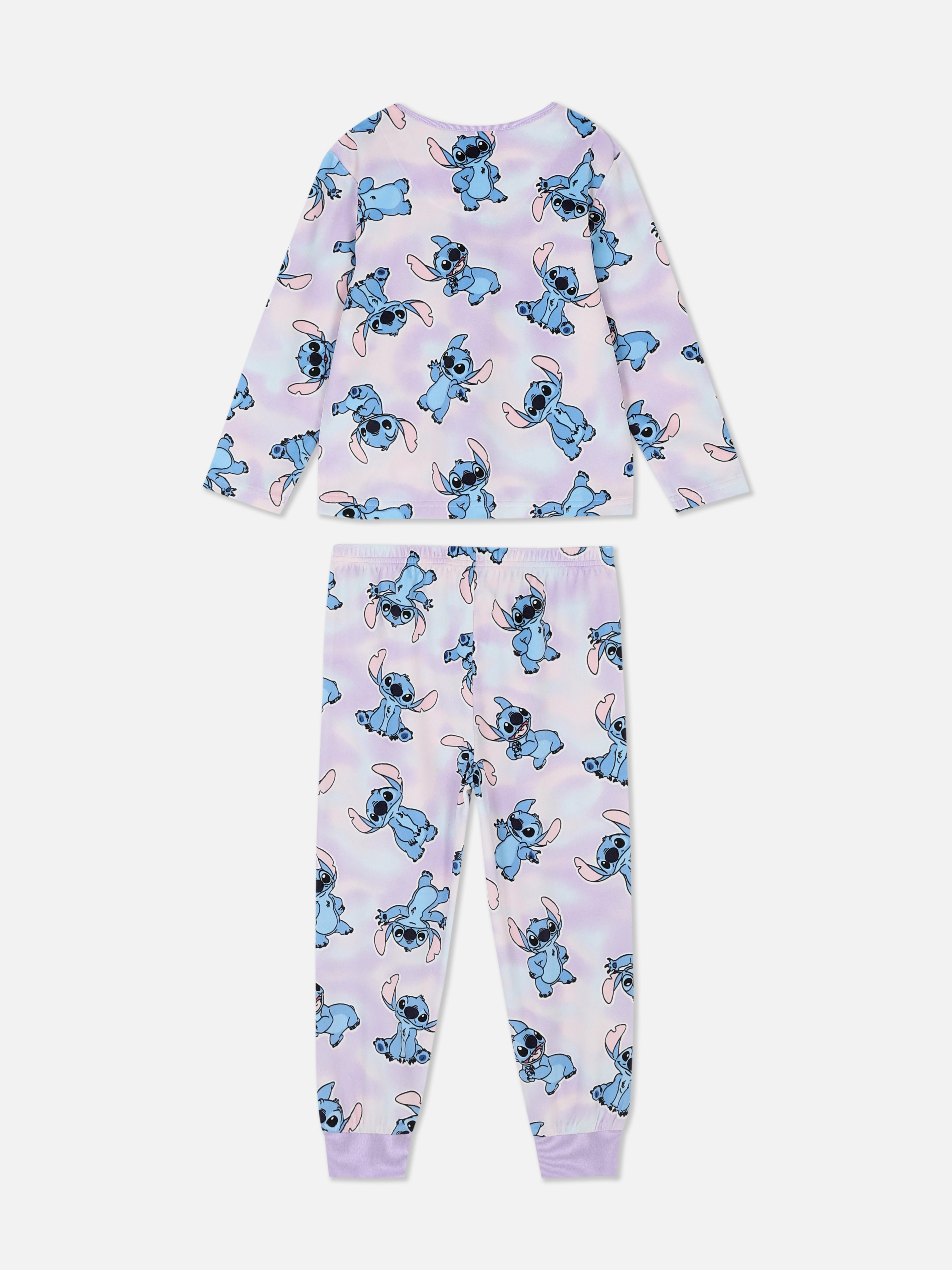 Pijamale lungi călduroase Disney's Stitch Pijamale lungi perfecte pentru un somn confortabil, cu imprimeu integral Disney's Stitch