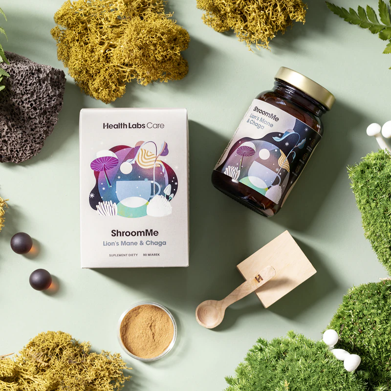 Perorálny roztok výživového doplnku Health Labs Care ShroomMe Lion's Mane & Chaga pre lepšiu koncentráciu a pamäť