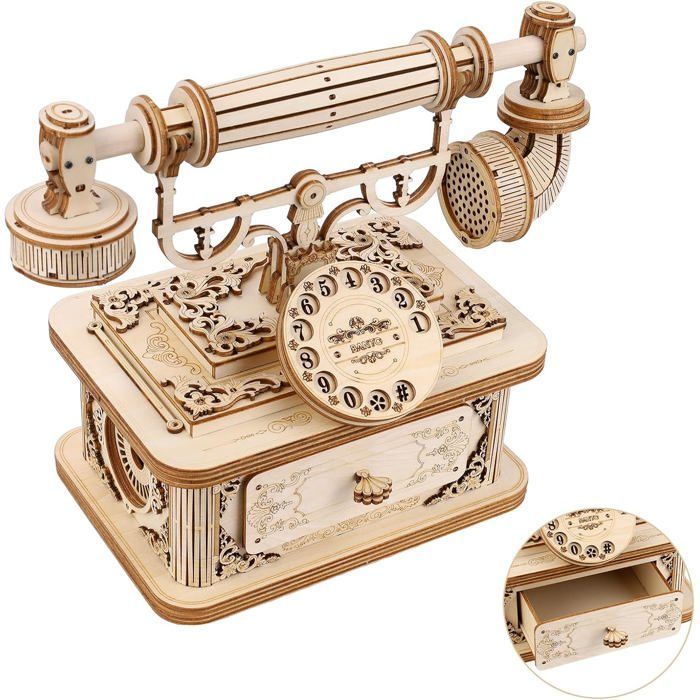 Kit di modellismo in legno 3D - Modello di telefono - Puzzle in legno - Fai da te per adulti