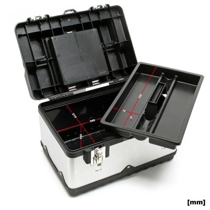 38 cm Werkzeugkasten, Werkzeugkoffer, Edelstahl mit Griff 16_0000267