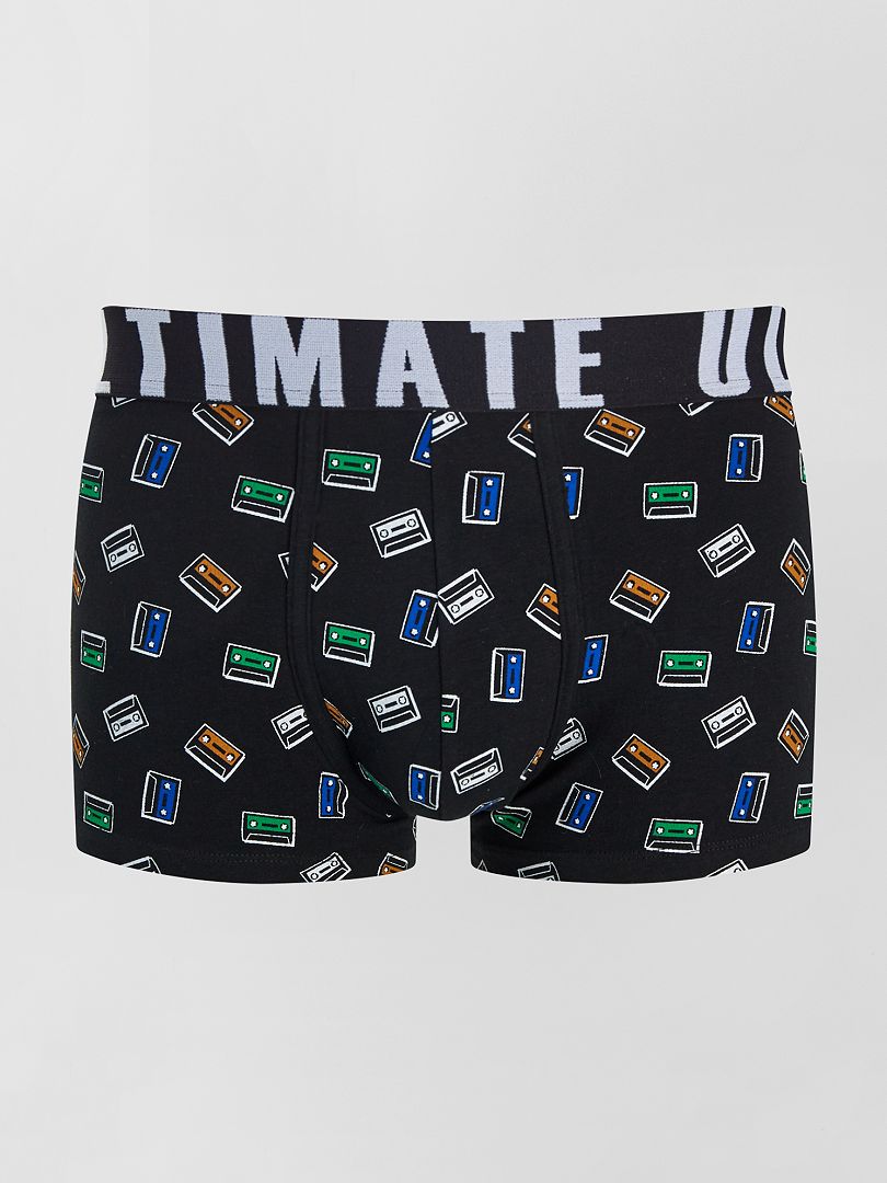 Set van 3 boxershorts met patroon - ZWART