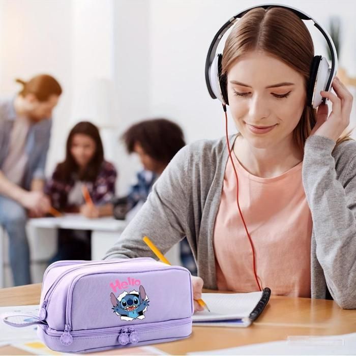 Multifunctional pencil case with 4 compartments, large capacity, for school and office, Gift for Children