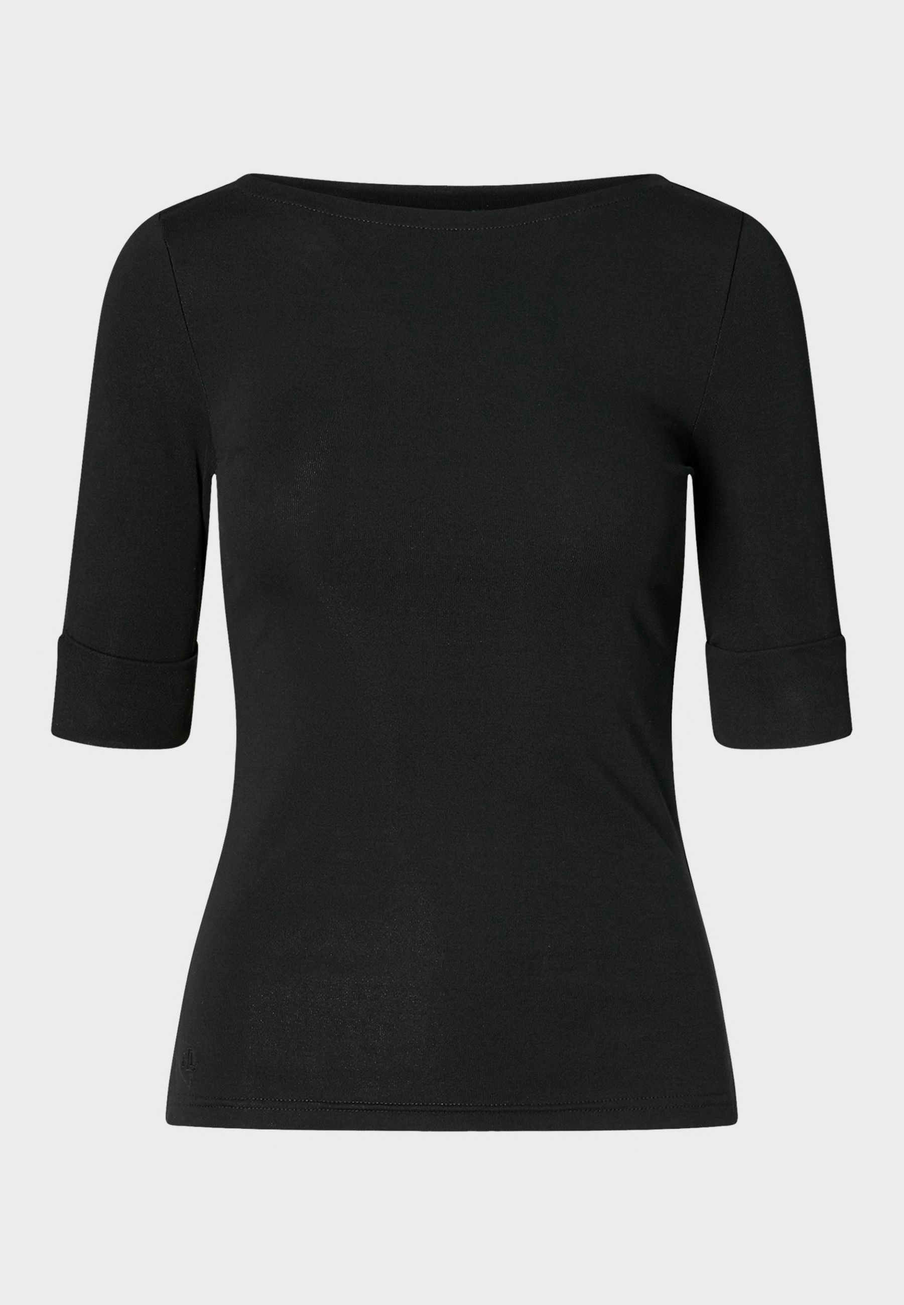 Lauren Ralph Lauren STRETCH COTTON BOATNECK TEE - Základné tričko - čierne